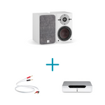 Stereo Streaming Package - Dali Oberon 1 (White) + Powernode Edge