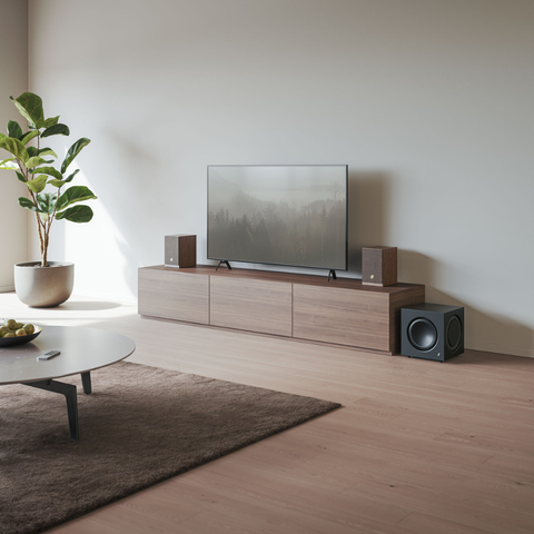 A28 Powered Stereo Speakers Walnut